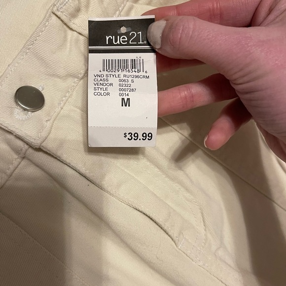 Rue 21 Cream Cargo Pants Wide Leg - Picture 5 of 6